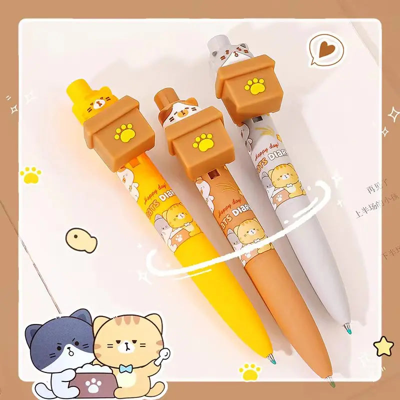 Kawaii Peek-a-Boo Cat Gel Pens | Cute Stationery Gift