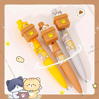 Kawaii Peek-a-Boo Cat Gel Pens | Cute Stationery Gift