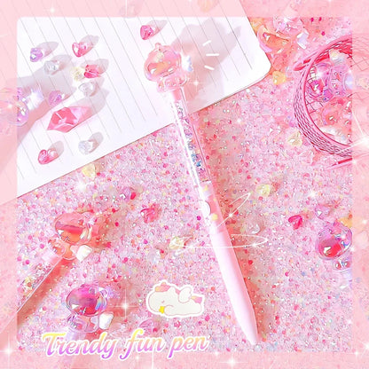 Kawaii Unicorn Friend Gel Pen – 0.5mm Black Gel Ink Pen with Unicorn Topper | Pink & Purple | Kawaii Stationery Gift