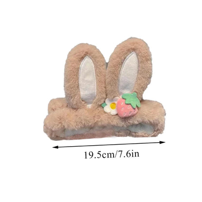 Kawaii Strawberry Bunny Ear Beauty Headband – Cute Spa & Skincare Headband | 6 Colours