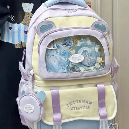 Kawaii Beary Cute Ita Backpack – Clear Window Bear Bag | 5 Colours | Pin & Charm Display