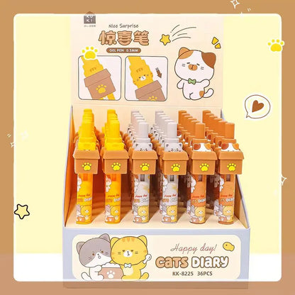 Kawaii Peek-a-Boo Cat Gel Pens | Cute Stationery Gift