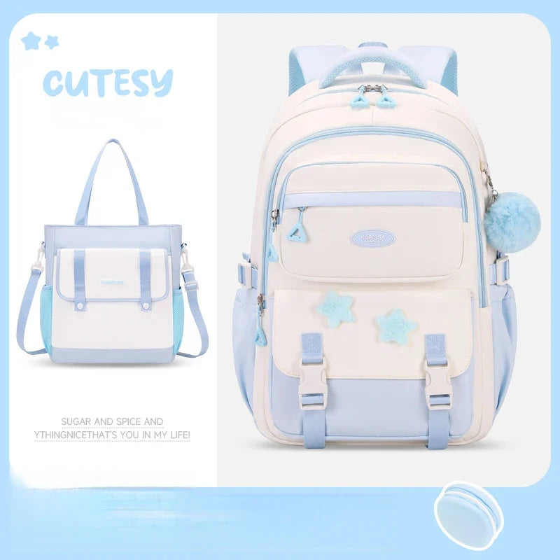 Kawaii Backpack Set | Cute 12-Inch School Bag with Accessories