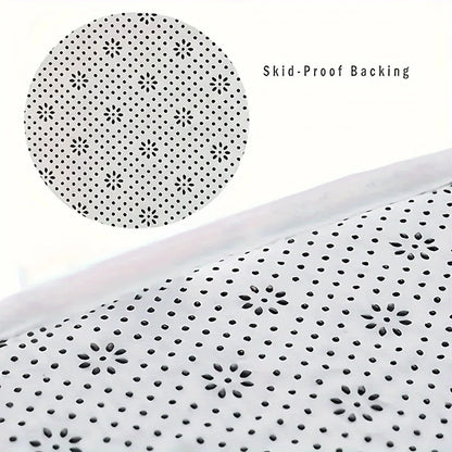 Long-pile bathroom mat skid-proof dot backing on underside