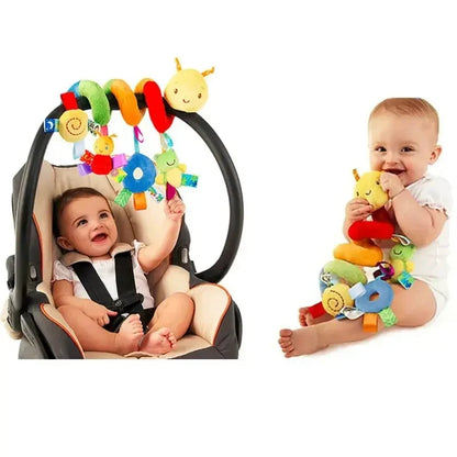 Baby stroller car seat hanging spiral activity toys with colorful rattles
