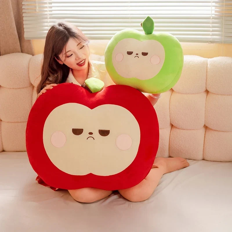 Unimpressed Apple Plushie | Funny Grumpy Fruit Stuffed Toy | 20–30cm