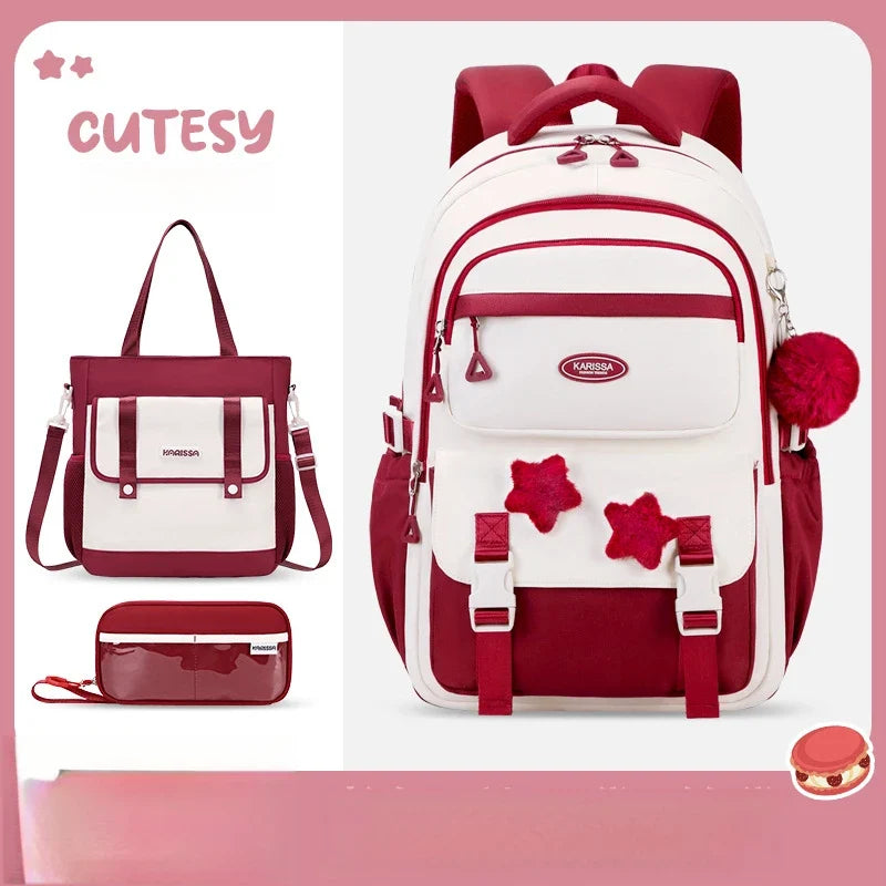 Kawaii Backpack Set | Cute 12-Inch School Bag with Accessories