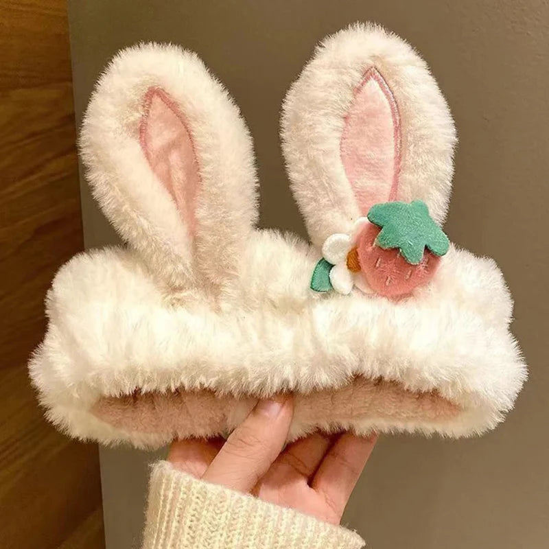 Kawaii Strawberry Bunny Ear Beauty Headband – Cute Spa & Skincare Headband | 6 Colours