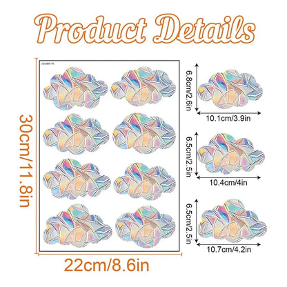 Rainbow Suncatcher Window Stickers – Holographic Prism Decals | 11 Designs | Mushrooms, Stars, Rabbits, Dragonflies & More | Home & Nursery Gift