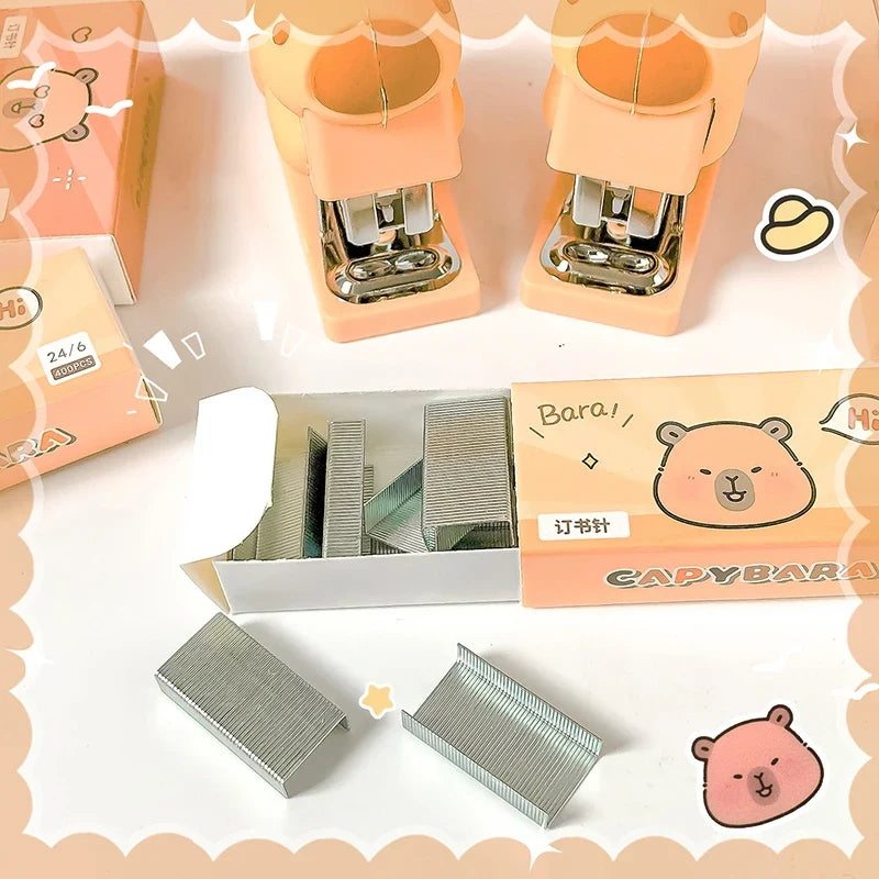 Kawaii Cute Capybara Stapler – Fun Novelty Office Stapler with Staples | Kawaii Desk Accessory