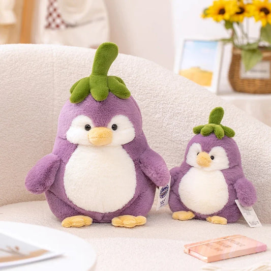 Kawaii Penguin Eggplant Plushie | Funny Vegetable Animal Toy