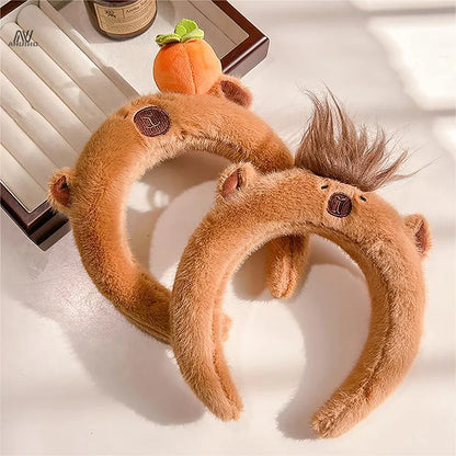 Kawaii Capybara Plush Headband – Cute Soft Animal Hair Accessory | 4 Designs