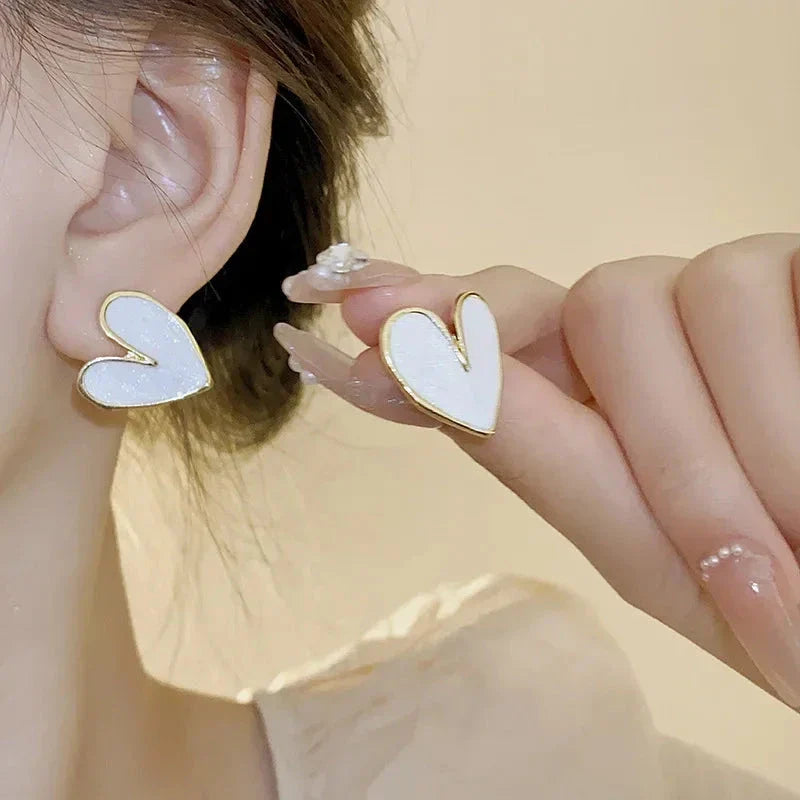 Love Heart Pearl Drop Earrings – Sweet Elegant Jewelry for Women