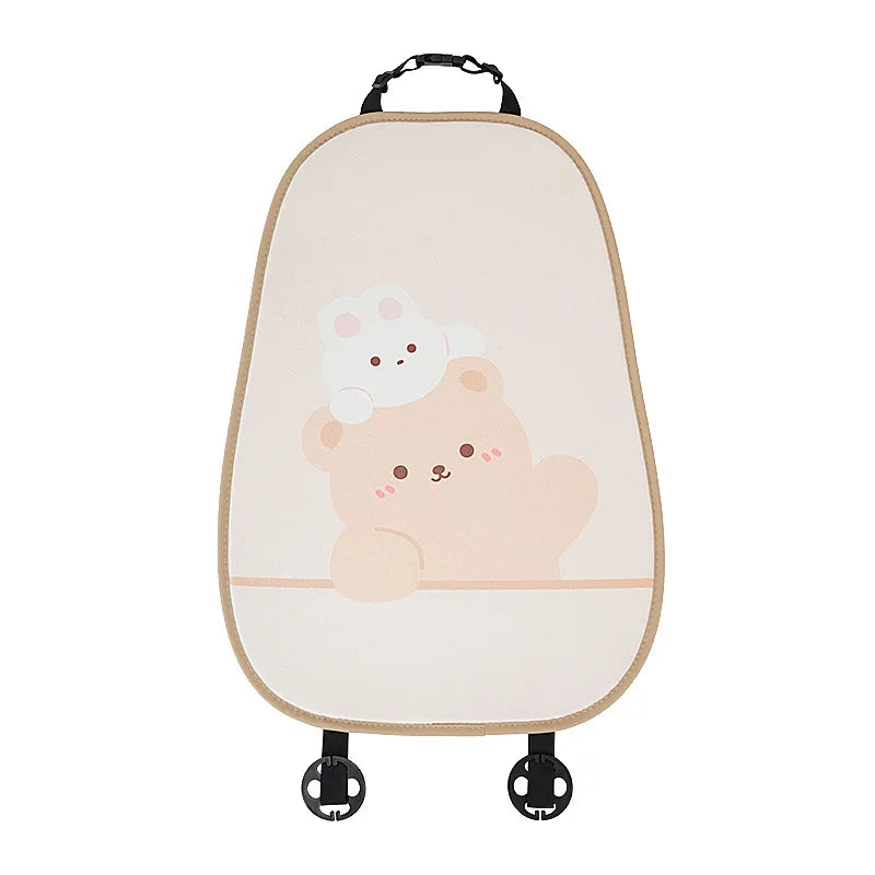 Kawaii Plush Bear Car Seat Accessories – Cute Headrest, Backrest & Pad Options