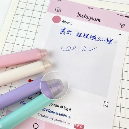 Kawaii Cat Erasable Gel Pens – Cute 4-Piece Stationery Set | Blue Erasable Ink