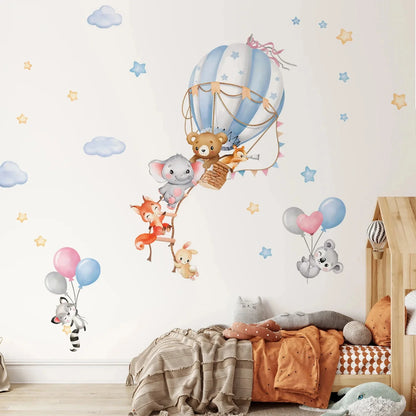 Kids & Nursery Wall Stickers – Watercolour Bears, Hearts & More | Self-Adhesive Peel & Stick | Nursery, Bedroom & Playroom Decor