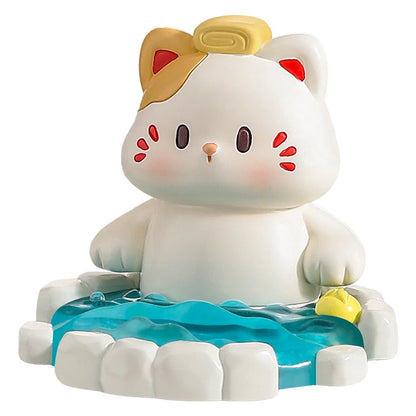 Kawaii Onsen Cat Phone Stand – Cute Cat Desk Accessory | Gift for Cat Lovers & Kawaii Fans