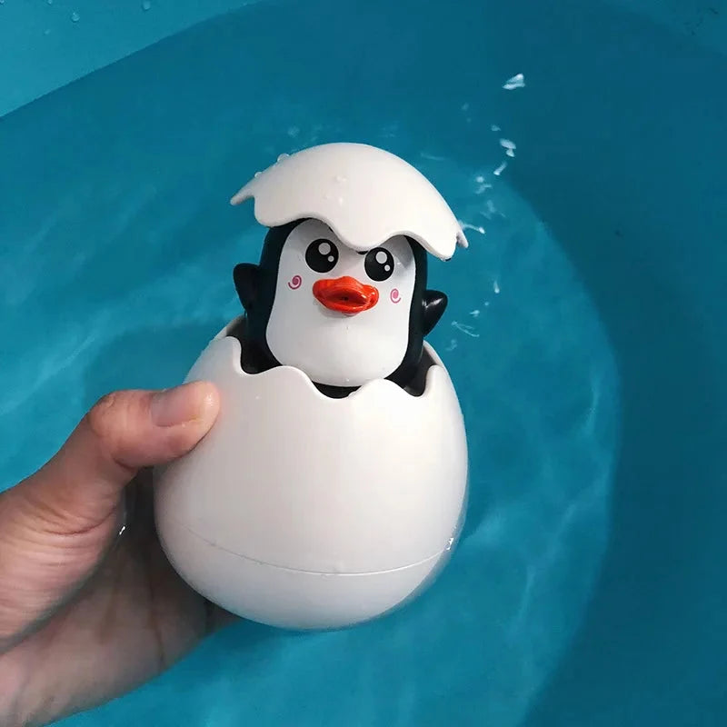 Baby Bath Toy Water Sprinkler – Cute Duck & Penguin Egg Design | Squeeze & Spray | Bath, Shower & Pool | Kids Gift