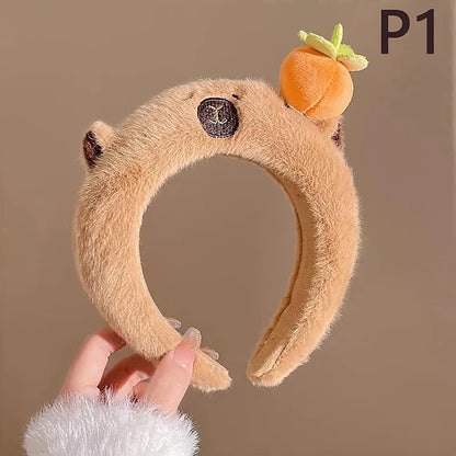 Kawaii Capybara Plush Headband – Cute Soft Animal Hair Accessory | 4 Designs