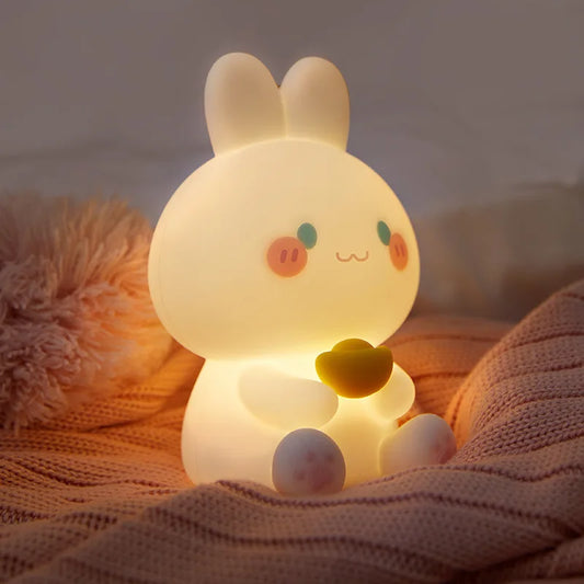 Kawaii Bunny Night Light – Cute Soft Glow Bedside Lamp | Nursery & Bedroom Decor