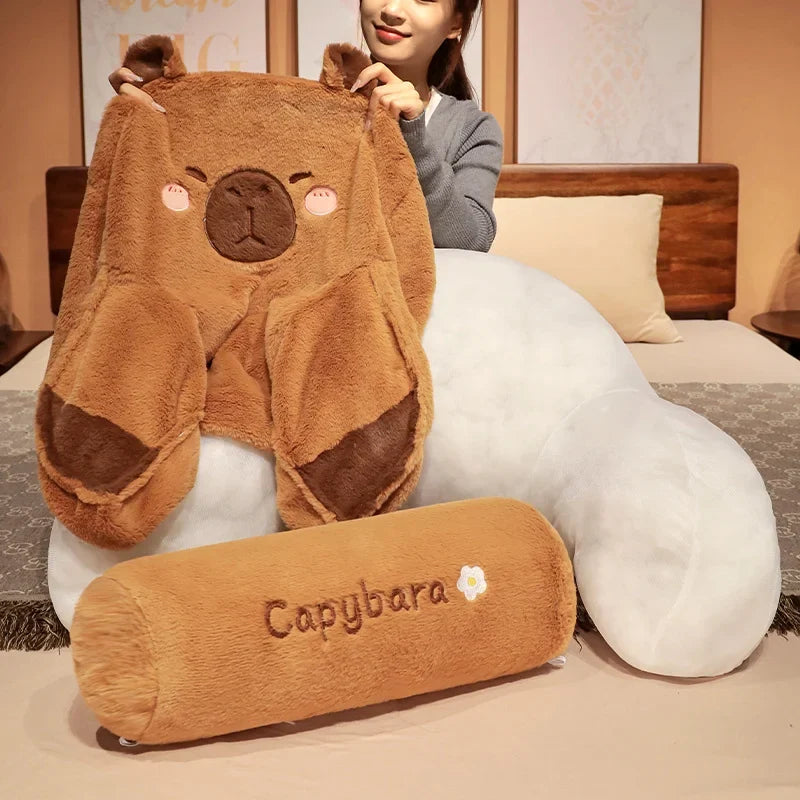 Kawaii Capybara Plush Pillow – Soft Huggable Cushion | 60x40cm & 70x50cm | Capybara Gift | Sofa Bed Bedroom Decor