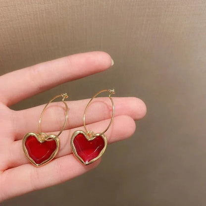 Love Heart Pearl Drop Earrings – Sweet Elegant Jewelry for Women
