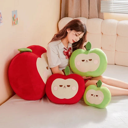 Unimpressed Apple Plushie | Funny Grumpy Fruit Stuffed Toy | 20–30cm