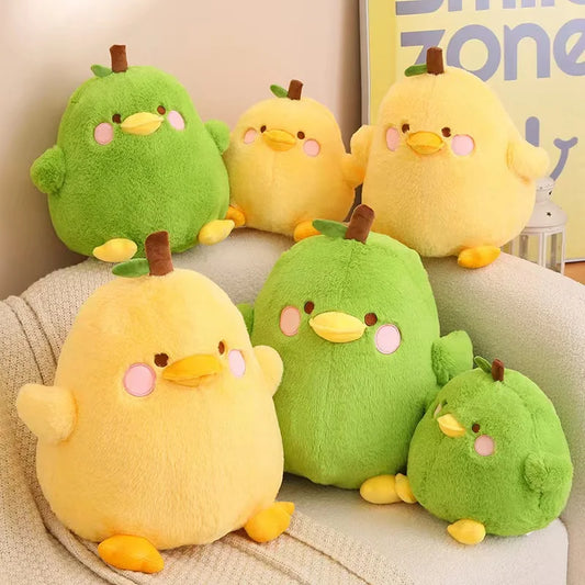 Kawaii Duck Pear Plushie | Cute Fruit Animal Stuffed Toy | 20–40cm