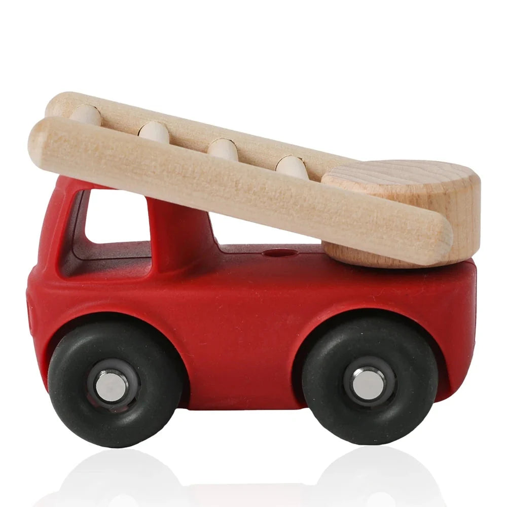 Baby Silicone Car Teether Toy – Montessori Educational 0–12 Months | BPA Free Food-Grade Silicone | Individual Vehicles & Sets | Baby Shower Gift