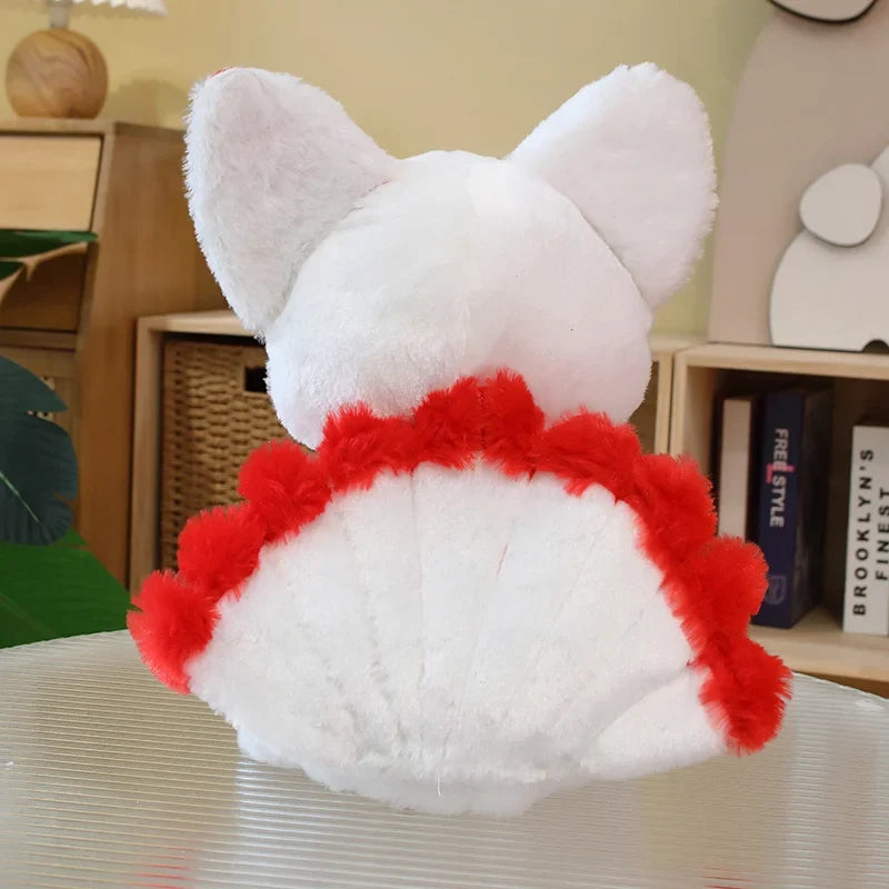 Kawaii Kitsune Fox Plushie – Mystical Japanese Fox Stuffed Animal | Red & Blue | 38cm
