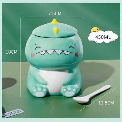 Kawaii Dinosaur Ceramic Mug – Cute 450ml Dino Cup | 3 Designs