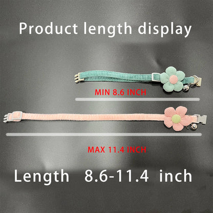 Adjustable Flower Cat Collar with Bell – Cute Breakaway Pet Collar for Kittens & Small Dogs