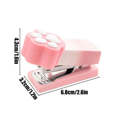 Kawaii Pastel Cat Paw Stapler – Cute Mini Stapler with Staples | Pink, Yellow & Purple