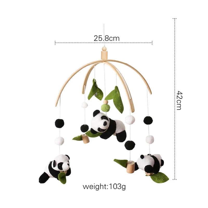Baby Wooden Bed Bell Cartoon Rabbit Mobile