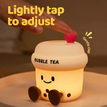 Kawaii Bubble Tea Night Light – Cute LED Boba Lamp | USB Rechargeable | Desk & Bedroom Decor