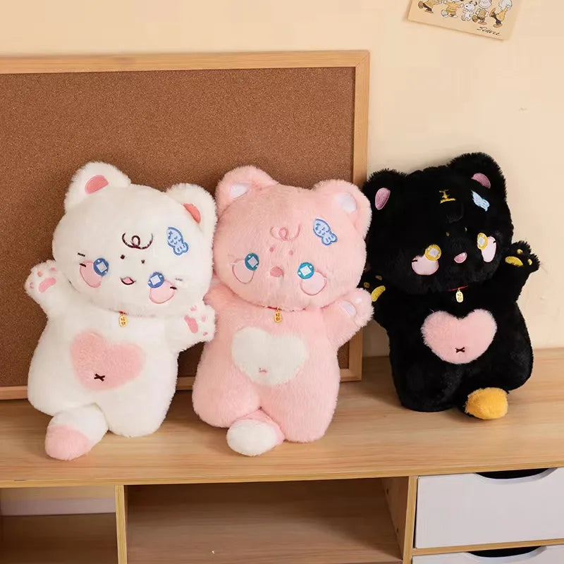 Kawaii Sweet Hugs Cat Plushie – Soft Huggable Stuffed Animal | 38cm | 3 Colours