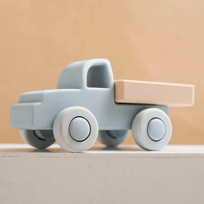 Silicone Baby Vehicle Toy – Soft Push-Along Truck, Car, Ambulance & Plane | Food-Grade BPA-Free | Montessori Teether | 0–12 Months Baby Gift