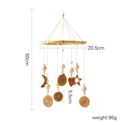 Baby Wooden Bed Bell Cartoon Rabbit Mobile