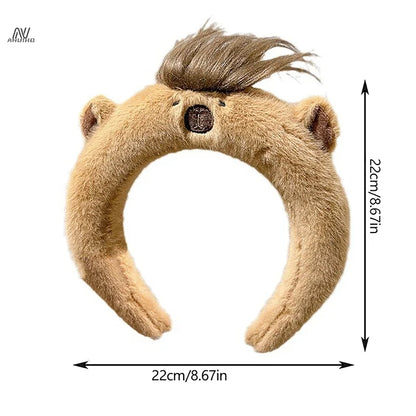 Kawaii Capybara Plush Headband – Cute Soft Animal Hair Accessory | 4 Designs