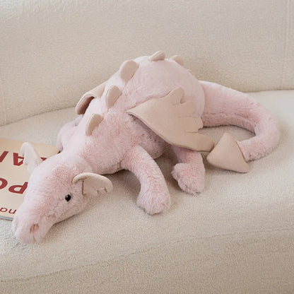 Kawaii Soft Dragon Plushie – Cute Stuffed Dragon Toy | 30cm, 50cm, 70cm & 90cm | Pink, White, Green & Blue