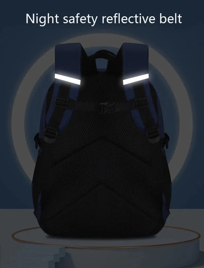 Kids astronaut backpack with reflective night safety belt on padded shoulder straps