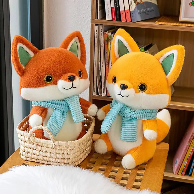 Kawaii Cozy Fox Plushie – Cute Scarf-Wearing Stuffed Animal | 25cm & 40cm