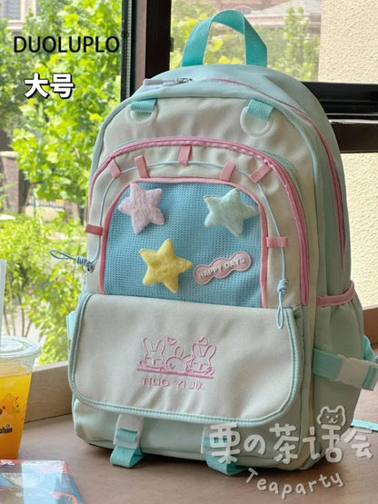 Kawaii Star Chaser Backpack – Celestial Nylon Bag | 6 Colours | Small & Large