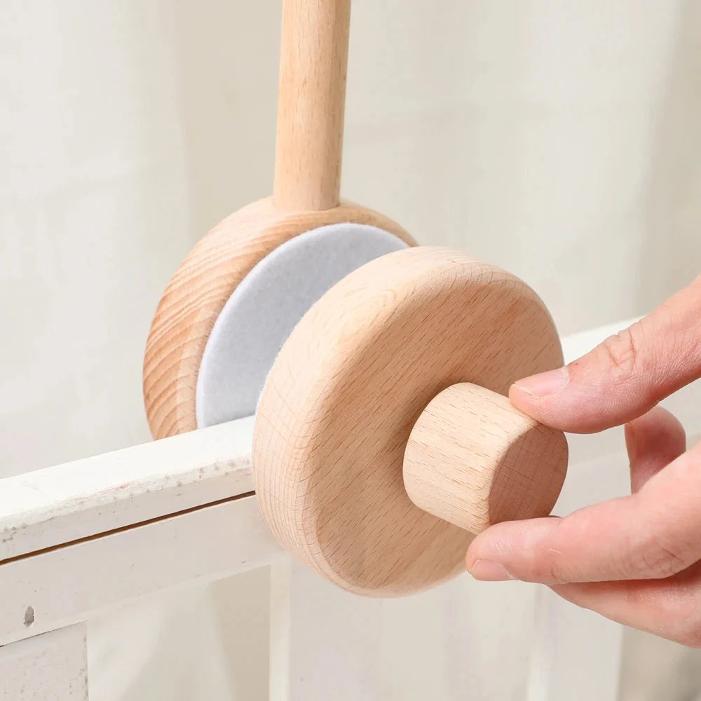 Wooden crib mobile bed bell bracket round base piece with hand adjusting