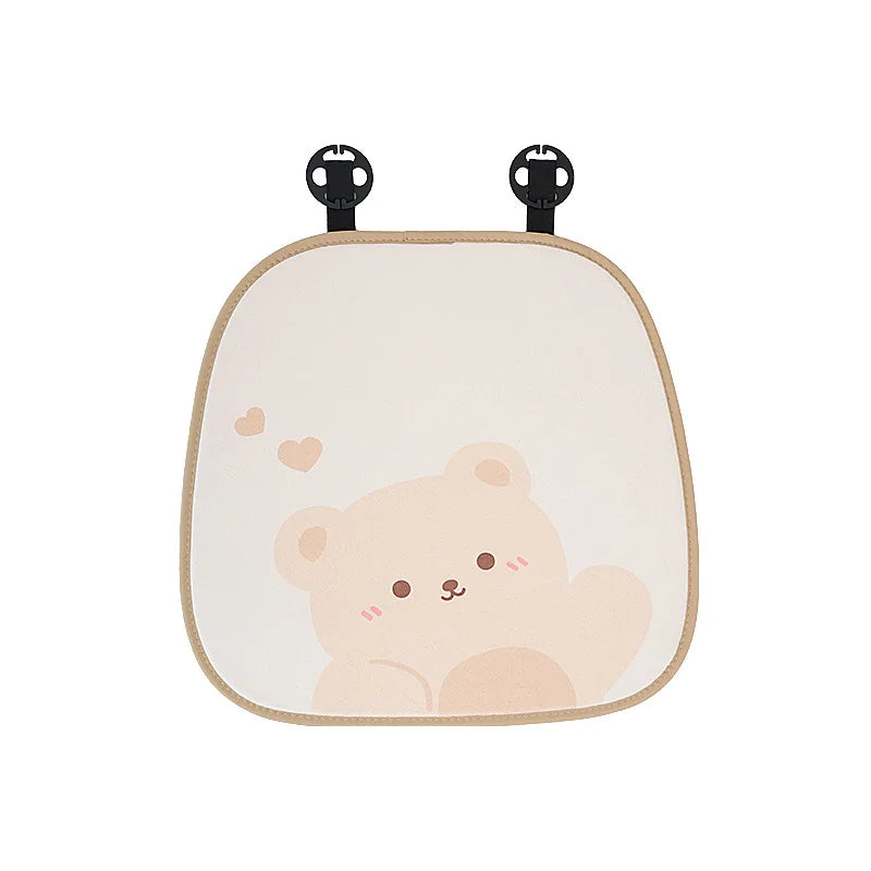 Kawaii Plush Bear Car Seat Accessories – Cute Headrest, Backrest & Pad Options