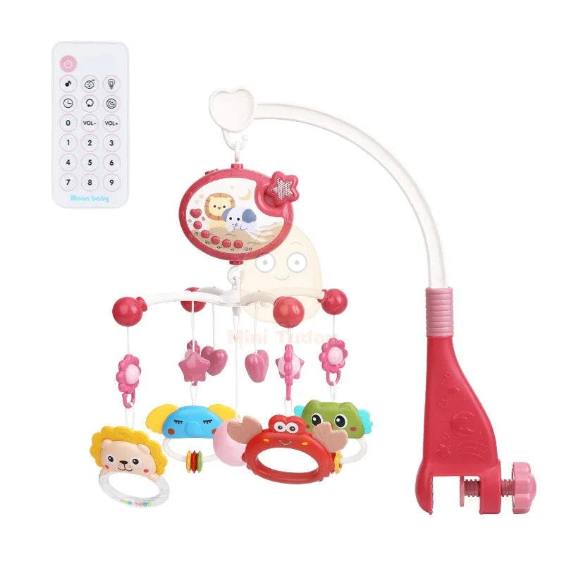 Baby Crib Mobile with Remote Control – Rotating Musical Projector Night Light | Hanging Animal Rattles | 0–12 Months | Newborn Baby Shower Gift