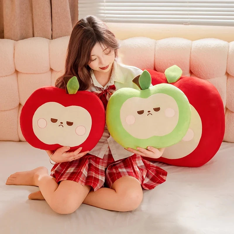 Unimpressed Apple Plushie | Funny Grumpy Fruit Stuffed Toy | 20–30cm