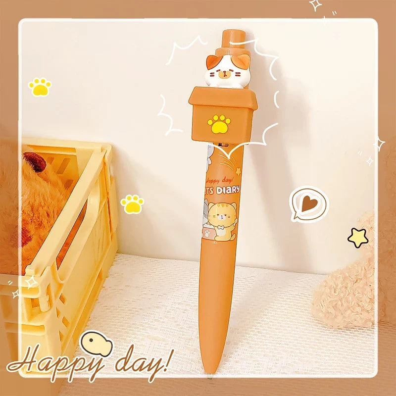 Kawaii Peek-a-Boo Cat Gel Pens | Cute Stationery Gift