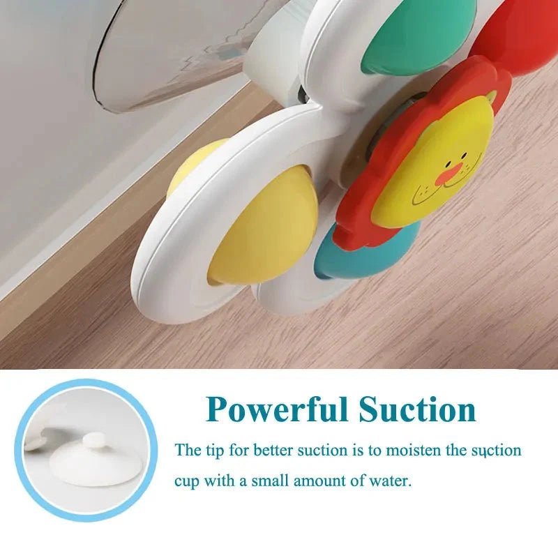 Baby Suction Cup Spinner Toys – 3-Piece Cartoon Animal Set | High Chair, Bath, Window & Table | Sensory Spinning Fidget | Toddler Gift