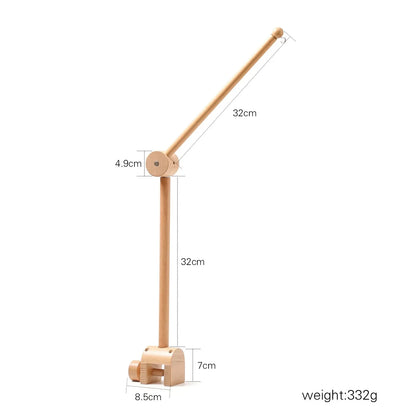 Baby Crib Mobile & Music Box – Rotating Crochet Animal Mobile, Music Motor & Wooden Arm | Nursery Soothing Toy | 0–12 Months Baby Gift